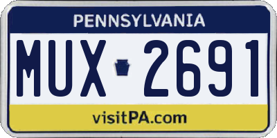 PA license plate MUX2691
