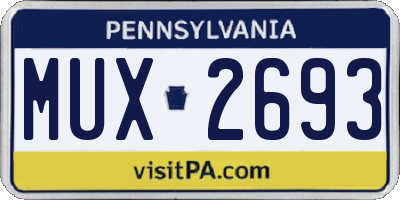 PA license plate MUX2693