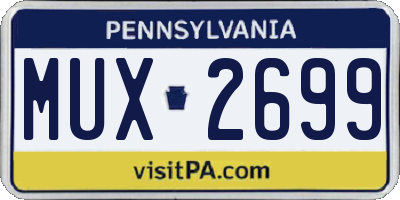 PA license plate MUX2699