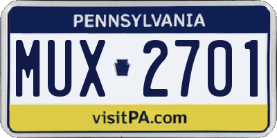 PA license plate MUX2701