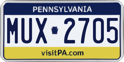 PA license plate MUX2705