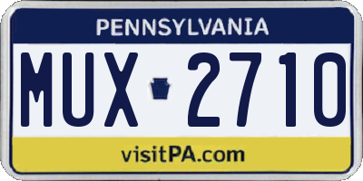 PA license plate MUX2710