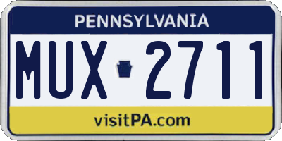 PA license plate MUX2711