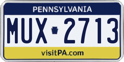 PA license plate MUX2713