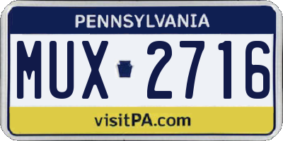 PA license plate MUX2716