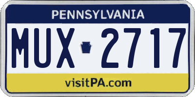 PA license plate MUX2717