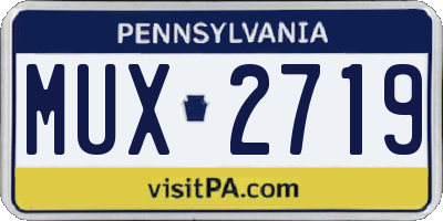 PA license plate MUX2719
