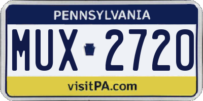 PA license plate MUX2720