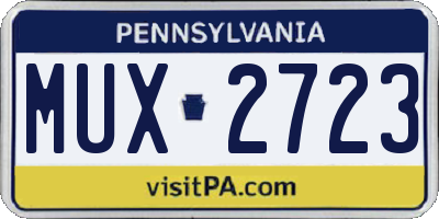 PA license plate MUX2723