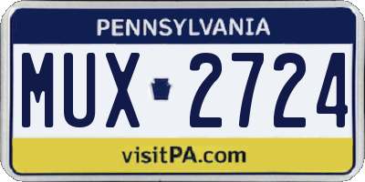 PA license plate MUX2724