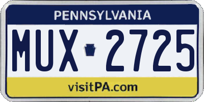 PA license plate MUX2725