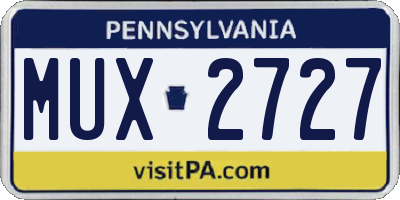 PA license plate MUX2727