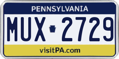 PA license plate MUX2729