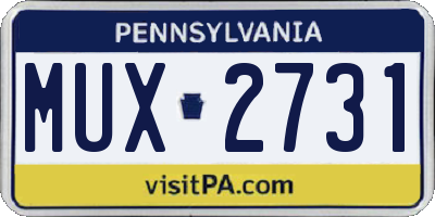 PA license plate MUX2731