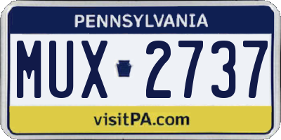 PA license plate MUX2737