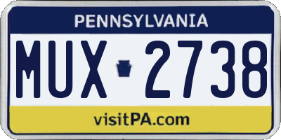 PA license plate MUX2738