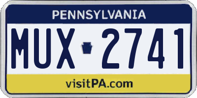 PA license plate MUX2741