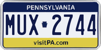 PA license plate MUX2744
