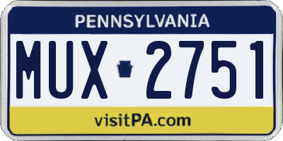 PA license plate MUX2751