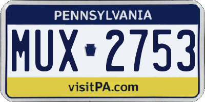 PA license plate MUX2753