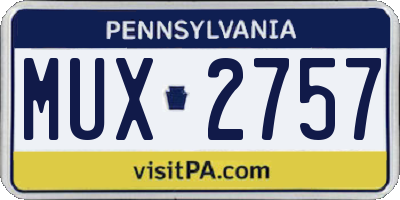 PA license plate MUX2757