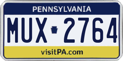 PA license plate MUX2764