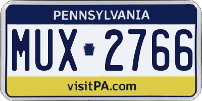 PA license plate MUX2766