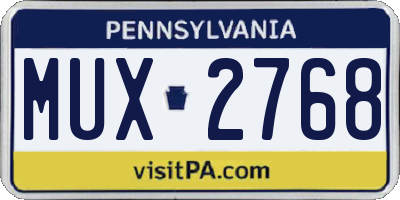 PA license plate MUX2768