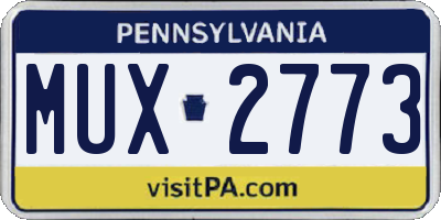 PA license plate MUX2773
