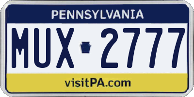 PA license plate MUX2777