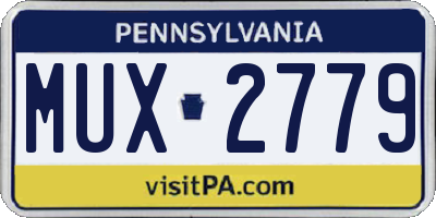 PA license plate MUX2779