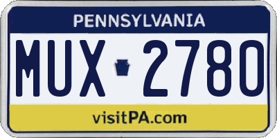PA license plate MUX2780