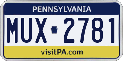 PA license plate MUX2781