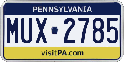 PA license plate MUX2785