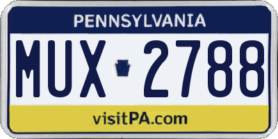PA license plate MUX2788