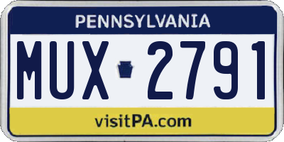 PA license plate MUX2791