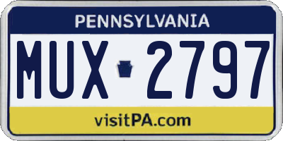 PA license plate MUX2797