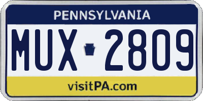 PA license plate MUX2809