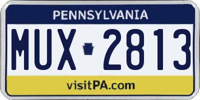 PA license plate MUX2813