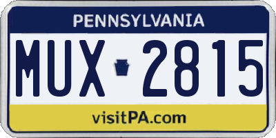 PA license plate MUX2815