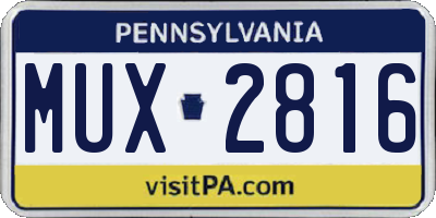 PA license plate MUX2816
