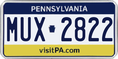 PA license plate MUX2822