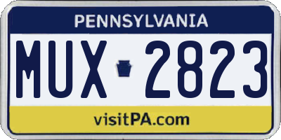 PA license plate MUX2823