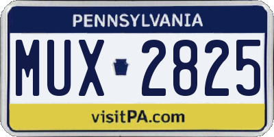 PA license plate MUX2825