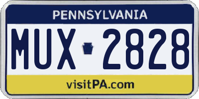 PA license plate MUX2828