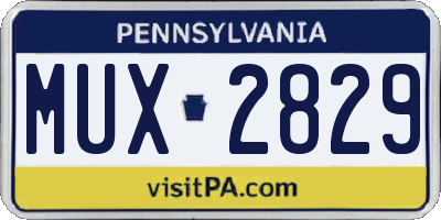 PA license plate MUX2829