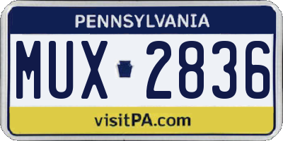 PA license plate MUX2836