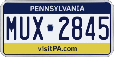 PA license plate MUX2845
