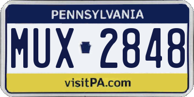 PA license plate MUX2848
