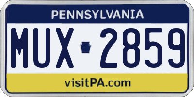 PA license plate MUX2859